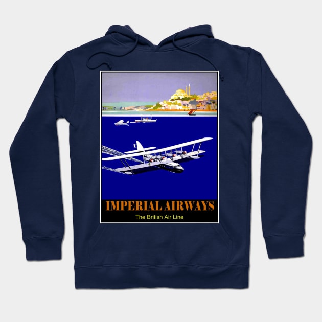 Imperial Airways : Vintage Seaplane Travel Print Hoodie by posterbobs